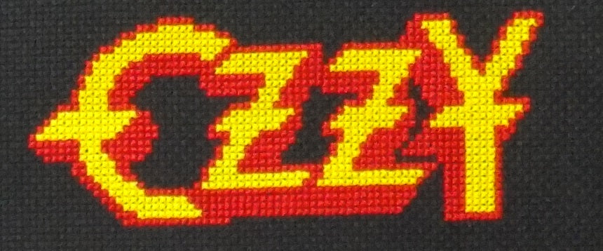 Ozzy logo cross stitch pattern