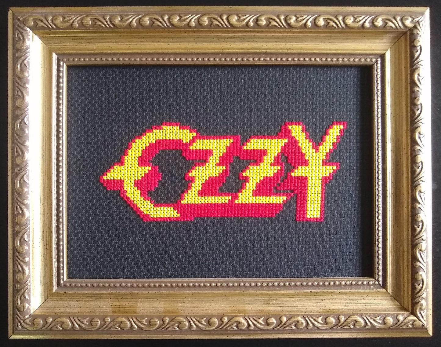 Ozzy logo cross stitch pattern