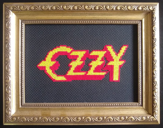 Ozzy logo cross stitch pattern