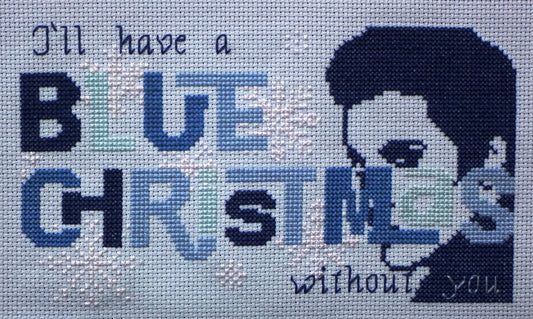 Blue Christmas cross stitch pattern