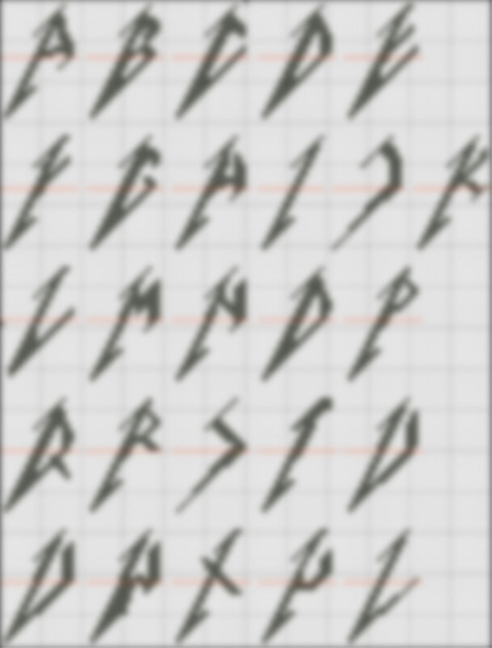 Metallphabet cross stitch pattern