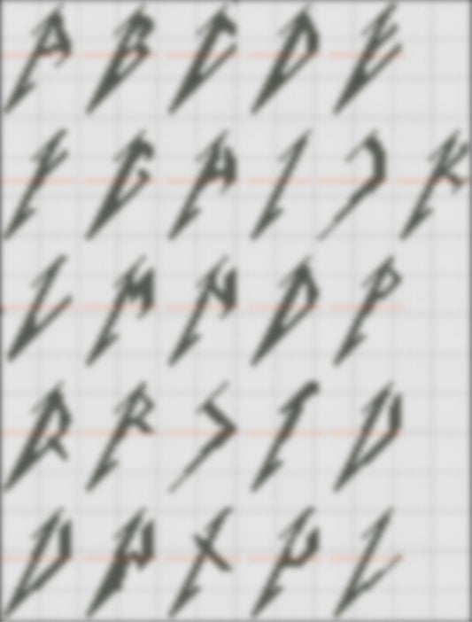 Metallphabet cross stitch pattern