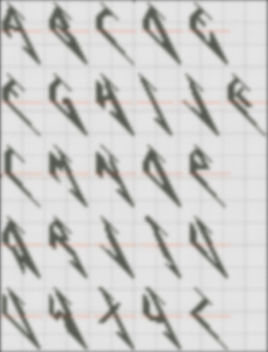 Metallphabet cross stitch pattern