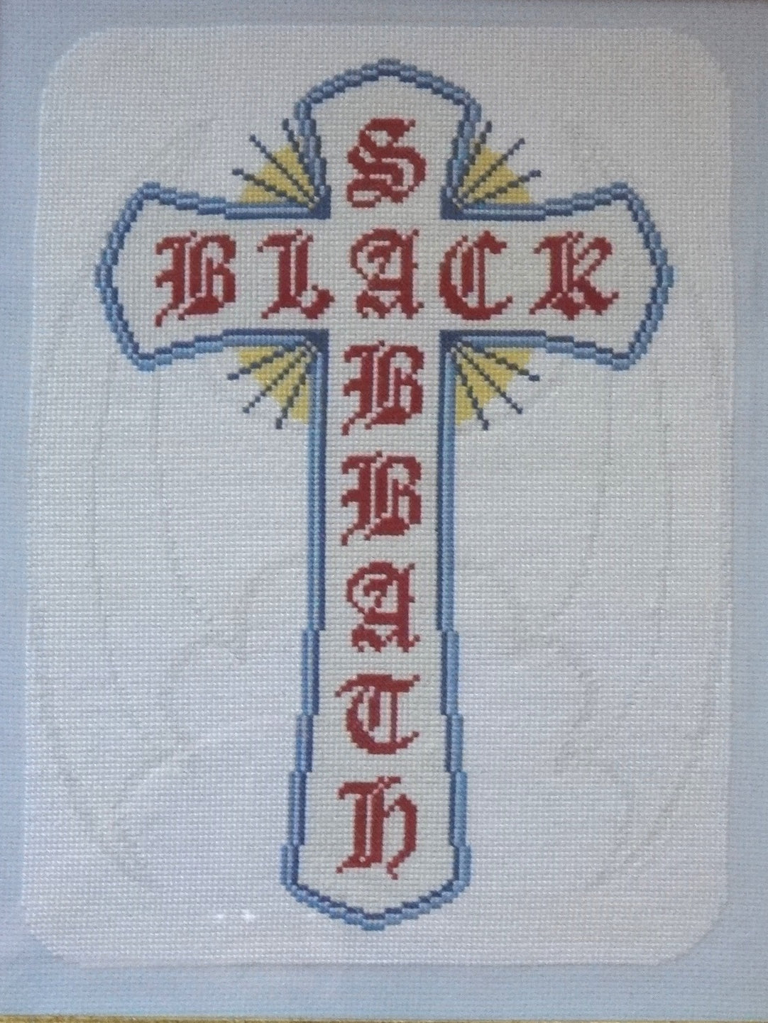 Glow In the Dark Black Sabbath cross stitch pattern