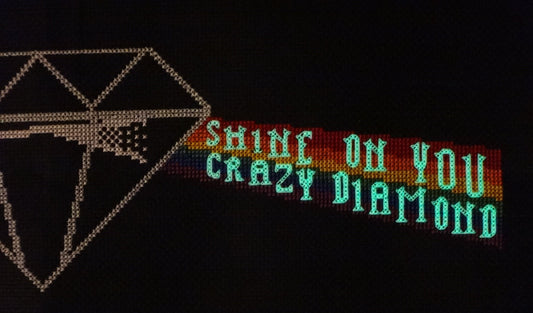 Shine On You Crazy Diamond glow-in-the-dark cross stitch pattern