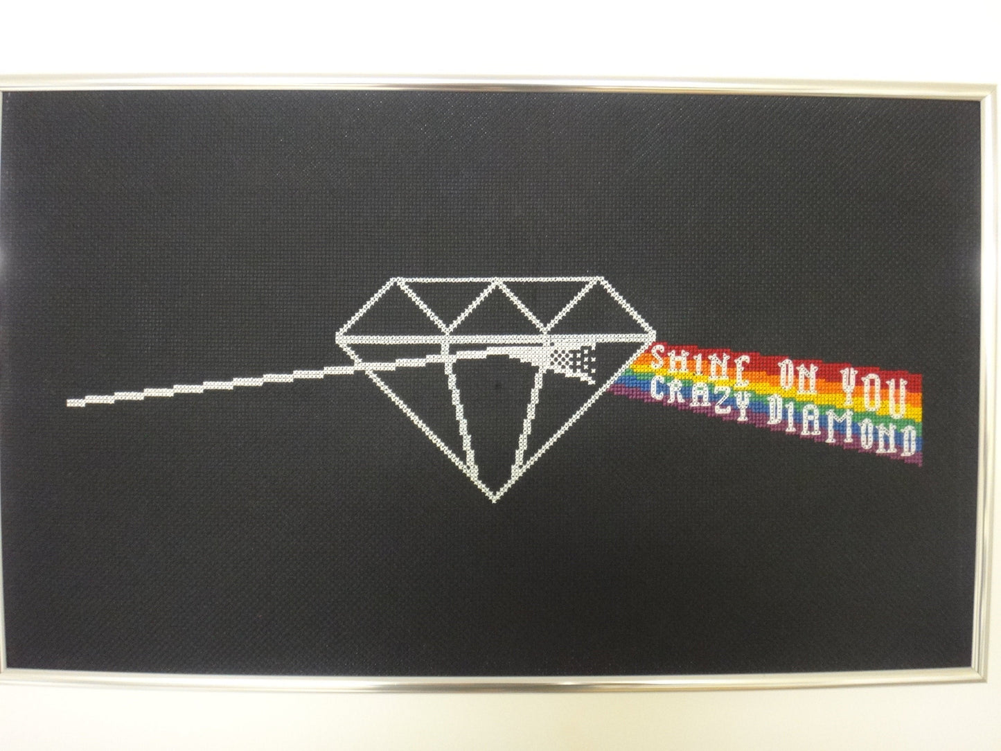Shine On You Crazy Diamond glow-in-the-dark cross stitch pattern