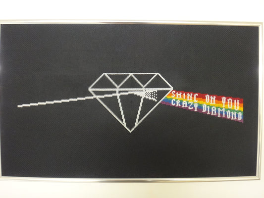 Shine On You Crazy Diamond glow-in-the-dark cross stitch pattern