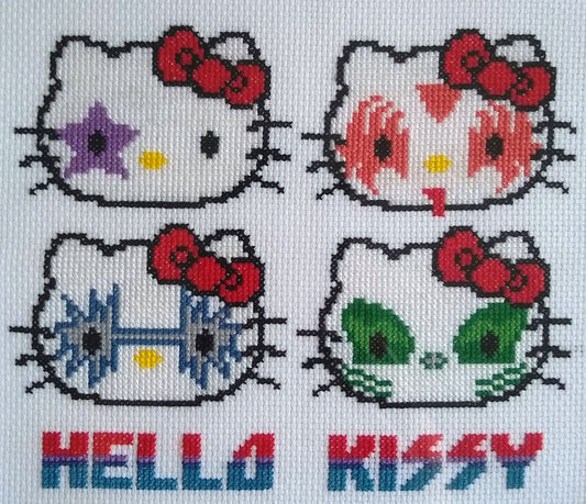 Hello Kissy cross stitch pattern