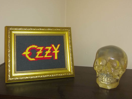 Ozzy logo cross stitch pattern