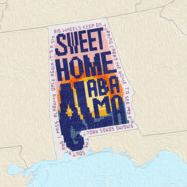 Sweet Home Alabama cross stitch pattern