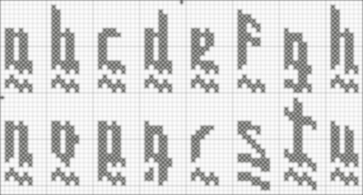 AnotherThing alphabet cross stitch pattern