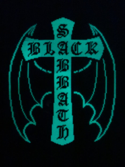 Glow In the Dark Black Sabbath cross stitch pattern