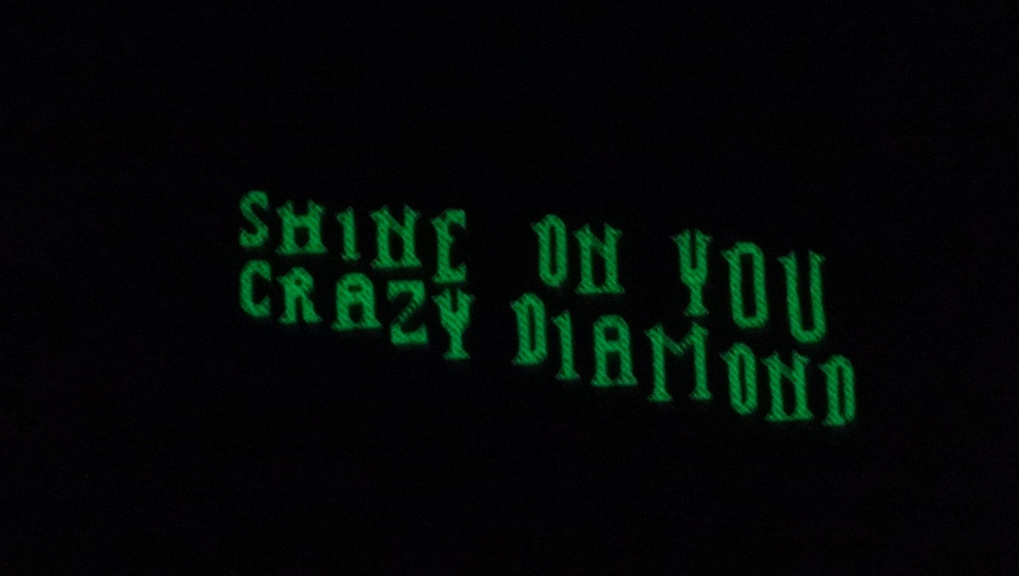 Shine On You Crazy Diamond glow-in-the-dark cross stitch pattern